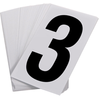 Pressure Sensitive Numbering, 3, 3-1/2" H, Black on White MAS Chibougamau