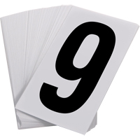 Pressure Sensitive Numbering, 9, 3-1/2" H, Black on White MAS Chibougamau