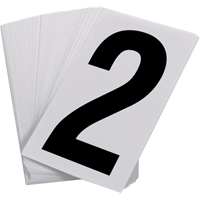 Pressure Sensitive Numbering, 2, 3-1/2" H, Black on White MAS Chibougamau