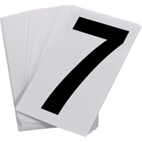 Pressure Sensitive Numbering, 7, 3-1/2" H, Black on White MAS Chibougamau