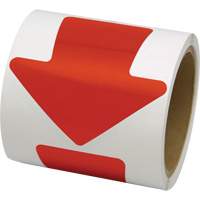 Coloured Floor Marking Decals, Arrow, 4" L x 4" W, Red, Vinyl MAS Chibougamau