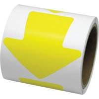 Coloured Floor Marking Decals, Arrow, 4" L x 4" W, Yellow, Vinyl MAS Chibougamau