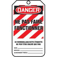 Lockout Tags, Cardstock, 3-1/8" W x 5-7/8" H, French MAS Chibougamau