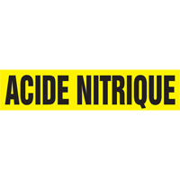 Marqueur de tuyau "Acid Nitrique", Autocollant, 4" h x 24" la, Noir sur jaune MAS Chibougamau