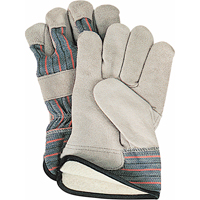 Winter-Lined Fitters Gloves, Large, Split Cowhide Palm, Cotton Fleece Inner Lining MAS Chibougamau