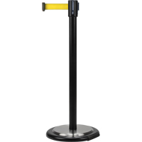 Free-Standing Crowd Control Barrier, Steel, 35" H, Yellow Tape, 7' Tape Length MAS Chibougamau