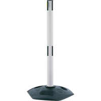 Poteau receveur robuste &agrave; ligne double, Hauteur de 38", Blanc MAS Chibougamau