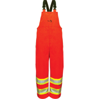 Pantalons &agrave; bavette de s&eacute;curit&eacute; imperm&eacute;ables ignifuges haute visibilit&eacute; en polyur&eacute;thane, 4T-Grand, Orange MAS Chibougamau