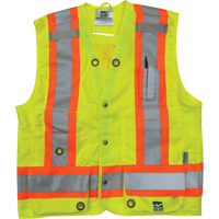 Surveyor Safety Vest, High Visibility Lime-Yellow, Small, Polyester MAS Chibougamau