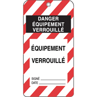 Lockout Tags, Plastic, 3" W x 5-3/4" H, French MAS Chibougamau