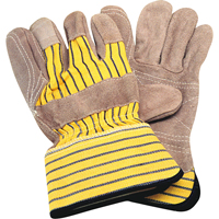 Double-Palm Fitters Gloves, Large, Split Cowhide Palm, Cotton Inner Lining MAS Chibougamau