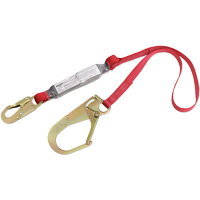 PRO Shock Absorbing Lanyards, 6', Gate Hook Center, Snap Hook Leg Ends, Polyester MAS Chibougamau
