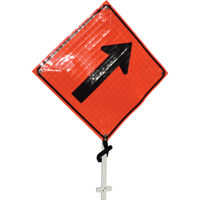 Right Diagonal Arrow Pole Sign, 24" x 24", Vinyl, Pictogram MAS Chibougamau