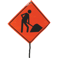 Men At Work Rolled Sign, 24" x 24", Vinyl, Pictogram MAS Chibougamau