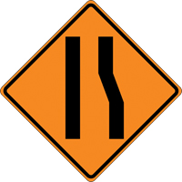 Tilt-Adjust Merge Left Roll-Up Construction Sign, 36" x 36", Vinyl, Pictogram MAS Chibougamau