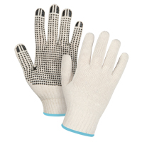 Gants l&eacute;gers tricot&eacute;s &agrave; pois, Poly/coton, Un c&ocirc;t&eacute;, Calibre 7, T-Grand MAS Chibougamau