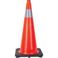 C&ocirc;ne de signalisation, 28", Orange, Bande(s) r&eacute;fl&eacute;chissante(s) 4" MAS Chibougamau