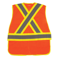 Veste d'arpenteur haute visibilit&eacute;, conforme &agrave; la CSA, Orange haute visibilit&eacute;, Moyen, Polyester MAS Chibougamau