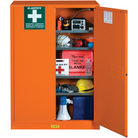 Armoires de rangement pour pr&eacute;paration aux situations d'urgence, Acier, 4 Tablettes, 65" h x 43" la x 18" P, Orange MAS Chibougamau