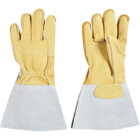 Lineman's Glove, Large, Grain Cowhide Palm, Cotton Inner Lining MAS Chibougamau