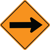 Arrow Roll-Up Temporary Conditions Sign , 24" x 24", Vinyl, Pictogram MAS Chibougamau