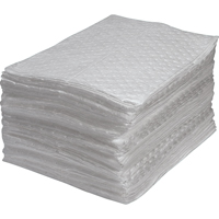 Feuilles absorbantes en fibres fines de premi&egrave;re qualit&eacute;, Huile seulement, 15" x 17", 25 gal. d'absorption MAS Chibougamau