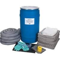 Trousse de d&eacute;versements &agrave; grande capacit&eacute;, Universel, Baril, Absorbance de 30 gal. US MAS Chibougamau