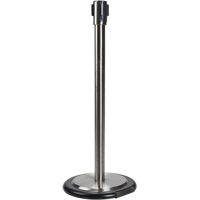 Poteau r&eacute;cepteur pour barri&egrave;res sur pieds pour le contr&ocirc;le des foules avec roues, Hauteur de 35", Acier inoxydable MAS Chibougamau