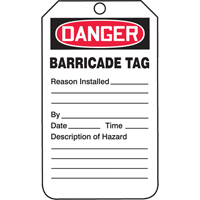 &eacute;tiquettes de s&eacute;curit&eacute;, Plastique, 3-3/8" la x 5-3/4" h, Anglais MAS Chibougamau