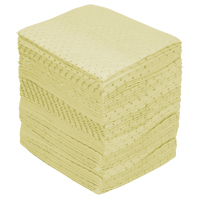 Feuilles absorbantes en fibres fines de calibre industriel, Mati&egrave;res dangereuses, 15" x 17", 40 gal. d'absorption MAS Chibougamau