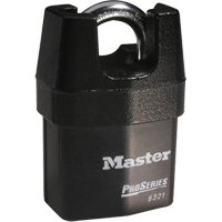 ProSeries&reg; Shrouded Padlock, Black, Keyed Different, Laminated Steel, 2-3/8" Width MAS Chibougamau