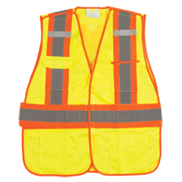 Veste d'arpenteur haute visibilit&eacute;, conforme &agrave; la CSA, Jaune lime haute visibilit&eacute;, Moyen, Polyester MAS Chibougamau