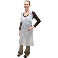 Polyethylene Aprons, Polyethylene, White, 35" W x 46" L MAS Chibougamau