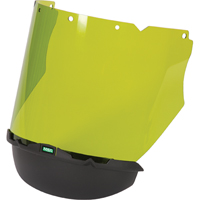 V-Gard&reg; Visor with Chin Protector for Arc Flash Application, Polycarbonate, Green Tint MAS Chibougamau