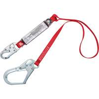 Shock-Absorbing Lanyard, 4', Snap Hook Center, Rebar Hook Leg Ends, Polyester MAS Chibougamau