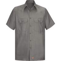 Chemise &agrave; manches courtes en tissu ind&eacute;chirable, Hommes, 3T-Grand, Gris MAS Chibougamau
