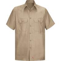 Chemise &agrave; manches courtes en tissu ind&eacute;chirable, Hommes, 3T-Grand, Khaki MAS Chibougamau