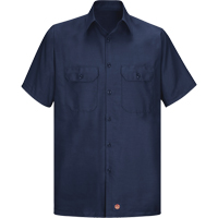 Chemise &agrave; manches courtes en tissu ind&eacute;chirable, Hommes, 3T-Grand, Bleu marine MAS Chibougamau