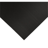 Corrugated Switchboard Matting No.702, 2' W x 10' L, 1/4" Thickness, Black, PVC MAS Chibougamau