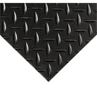 Diamond-Plate Switchboard Matting No.701, 2' W x 10' L, 1/4" Thickness, Black, PVC MAS Chibougamau