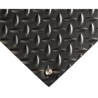 Electrically Conductive Mat No.785, 3' W x 5' L x 5/32" T, PVC, Diamond, Black MAS Chibougamau