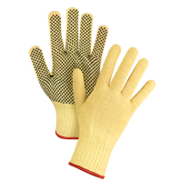 Gants tricot&eacute;s sans couture &agrave; pois, Taille Petit/7, Calibre 7, Rev&ecirc;tement PVC, Enveloppe en Kevlar, ASTM ANSI niveau A2/EN 388 niveau 3 MAS Chibougamau