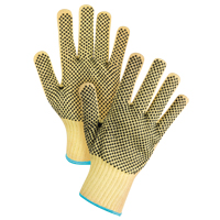 Gants tricot&eacute;s deux c&ocirc;t&eacute;s, sans couture, &agrave; pois, Taille T-Grand/10, Calibre 7, Rev&ecirc;tement PVC, Enveloppe en Kevlar, ASTM ANSI niveau A2/EN 388 niveau 3 MAS Chibougamau