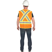 5-Point Tear-Away Premium Safety Vest , High Visibility Orange, Large/X-Large, Polyester MAS Chibougamau