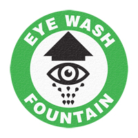 Panneau de signalisation au sol  Eye Wash Fountain , Adh&eacute;sif, Anglais avec pictogramme MAS Chibougamau