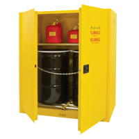 Armoire pour entreposage de barils &agrave; la verticale, Capacit&eacute; de 110 gal. US, 2 barils, Jaune MAS Chibougamau