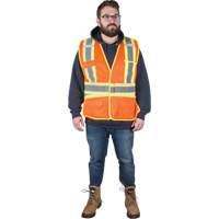 Veste d'arpenteur r&eacute;sistante aux flammes, Orange haute visibilit&eacute;, Moyen, Polyester MAS Chibougamau