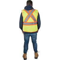 Veste d'arpenteur r&eacute;sistante aux flammes, Jaune lime haute visibilit&eacute;, Moyen, Polyester MAS Chibougamau