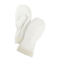 Mitaines d'hiver en cuir fleur de premi&egrave;re qualit&eacute; doubl&eacute;es de boa, Taille Grand, Mitaine MAS Chibougamau