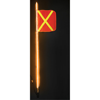 Fanions DEL robustes Safety Whip, Fixation Attelage, Hauteur 6, Orange avec X r&eacute;fl&eacute;chissant MAS Chibougamau